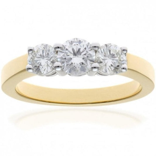 1.00ct Diamond, 18k Yellow Gold Ring - Size P