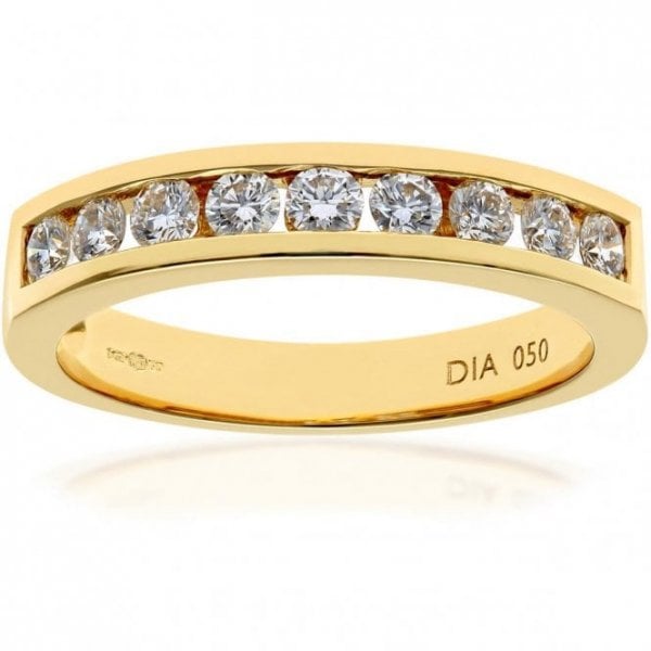 0.50ct Diamond, 18k Yellow Gold Ring - SIZE P