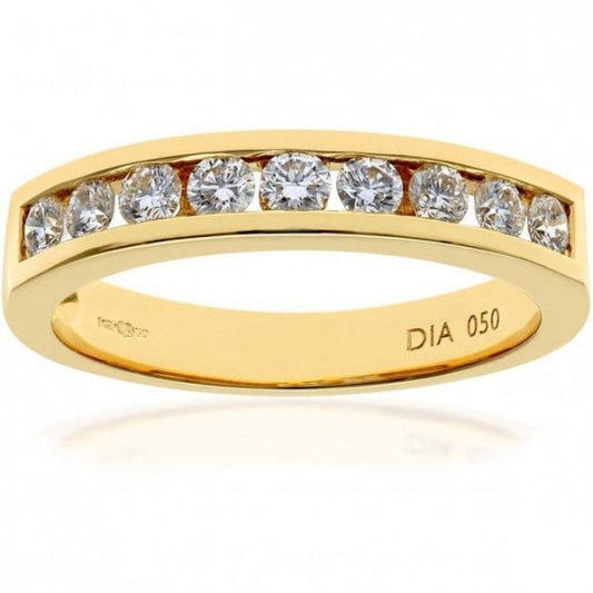 0.50ct Diamond, 18k Yellow Gold Ring - SIZE P