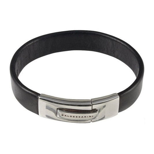 EX-DISPLAY Men's Leather Sterling Silver Bracelet