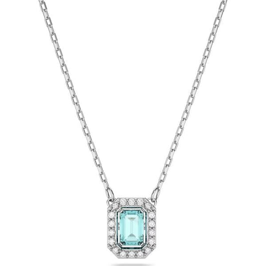 Millenia necklace, Octagon cut, Blue, Rhodium