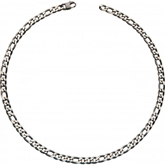 Steel Figaro Black IP Plated Necklace
