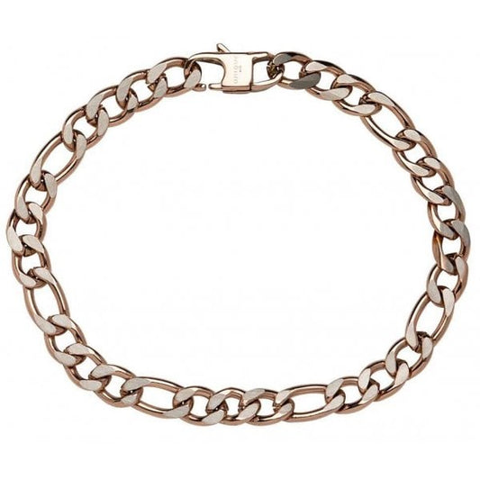 Gents Steel Bracelet with Rose Gold 19cm