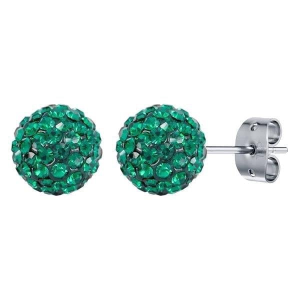 10mm Emerald Green Earrings