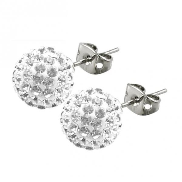 TITANIUM WHITE 8MM EARRINGS