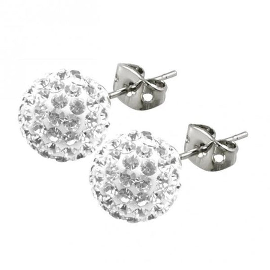 TITANIUM WHITE 8MM EARRINGS
