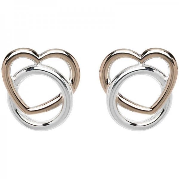 Sterling Silver 925 Stud Earrings with Rose Gold