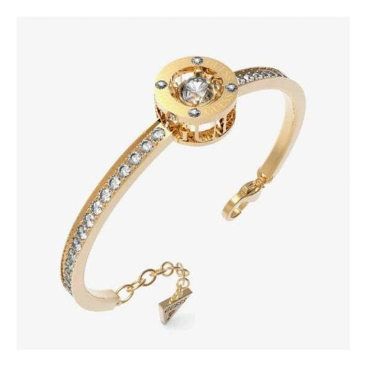 Solitaire Gold-Tone Crystal Bangle