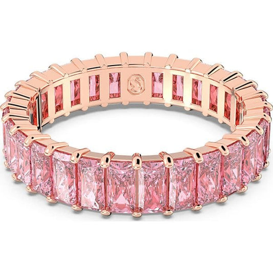 Matrix ring, Baguette cut, Pink Rose gold-tone S55