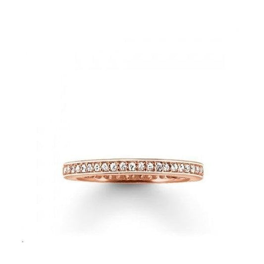 EX-DISPLAY Rose Gold Plated Pave Ring SIZE M/N