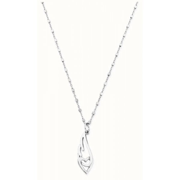 Delicate Cube Chain Heart Angel Wing Necklace