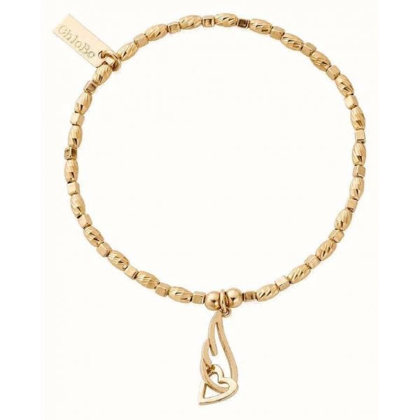 Soul Glow Interlocking Heart Angel Wing Bracelet