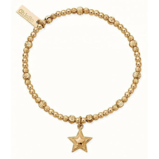 Gold Cute Sparkle Beaming Star Bracelet