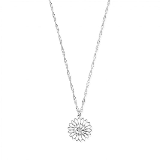 Twisted Rope Chain Flower Mandala Necklace