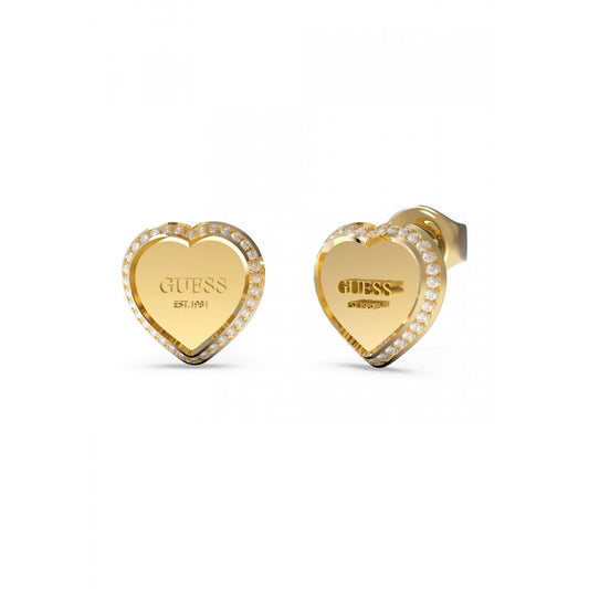 Gold Plated Heart Stud Earrings