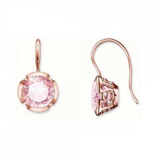Pink Corundum Rose Gold Earrings