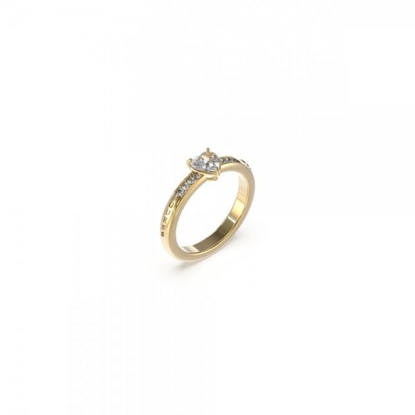 GJ It's Raining Rings Gold Heart Crystal Ring