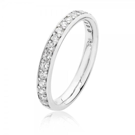 2.9 mm Thread Grain Set 1/2 Et Cubic Zirconia Rin