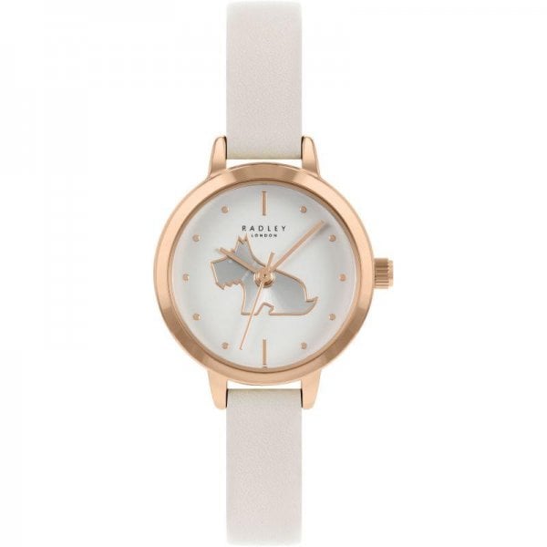 White Dial Leather Strap Ladies Watch