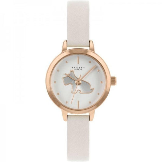 White Dial Leather Strap Ladies Watch