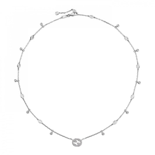 Gucci Interlocking Necklace 42m - White Gold