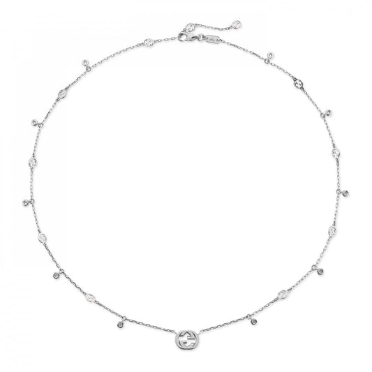 Gucci Interlocking Necklace 42m - White Gold
