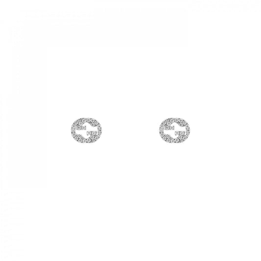 Gucci Interlocking Earrings Large - White Gold