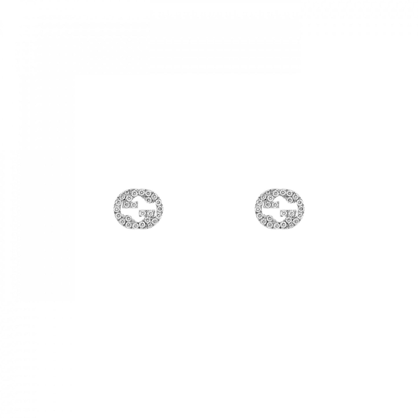 Gucci Interlocking Earrings Large - White Gold