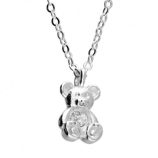 Sterling Silver Necklace 41-46cm - Teddy Bear