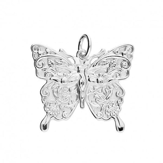 Sterling Silver Pendant - Textured Butterfly