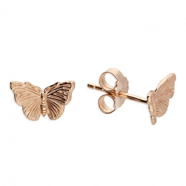 Rose Gold Plated Butterfly Studs