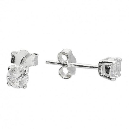4mm cubic zirconia claw set stud