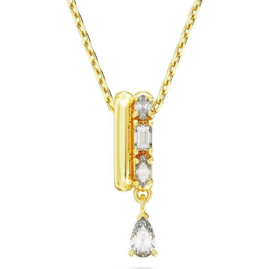 Dextera pendant, Mixed cuts, White, Gold-tone