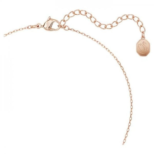 Nice pendant, Feather, White, Rose gold-tone plate