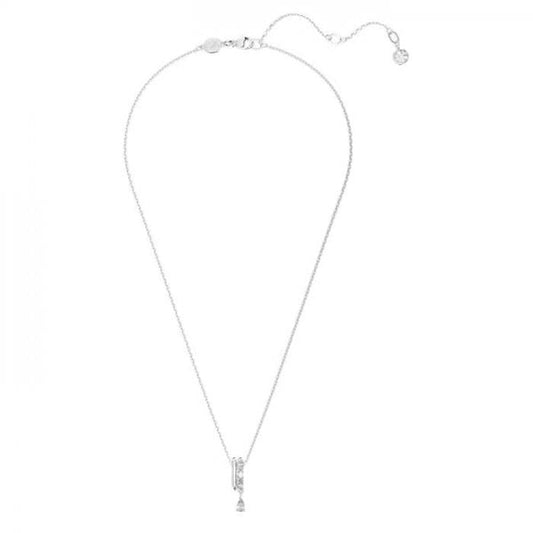 Dextera pendant, Mixed cuts, White, Rhodium plated
