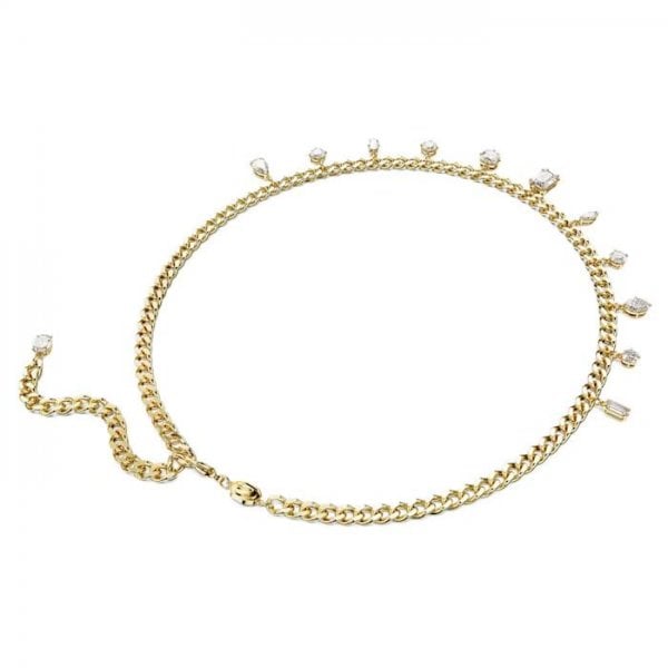 Dextera necklace, Mixed cuts, White, Gold-tone