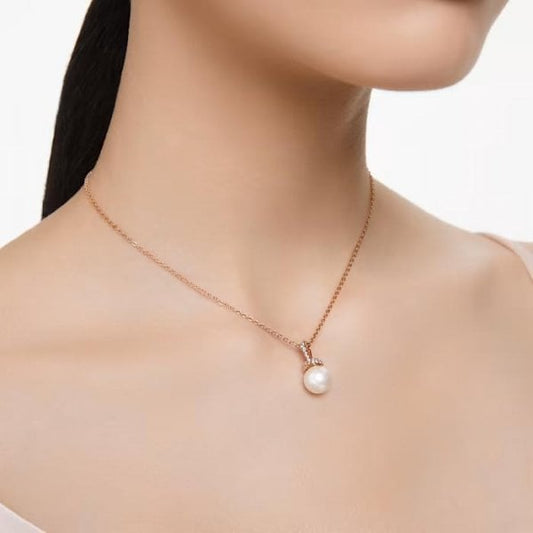 Originally pendant, White, Rose gold-tone plated