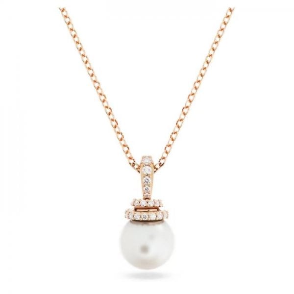 Originally pendant, White, Rose gold-tone plated