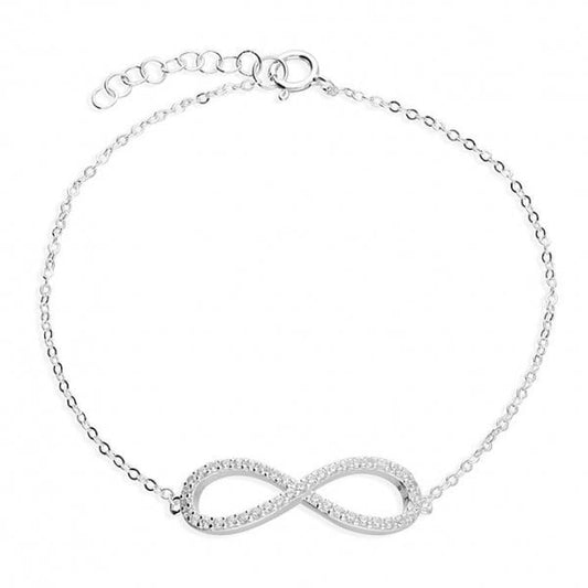 Sterling Silver Bracelet 17+2cm - with CZ