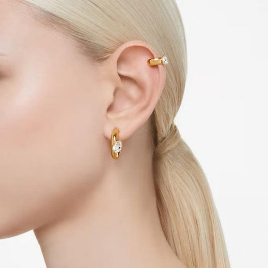 Dextera hoop earrings with ear cuff, Set (3), Pear