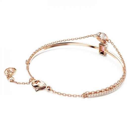 Stilla bangle, Mixed cuts, Pink, Rose gold-tone