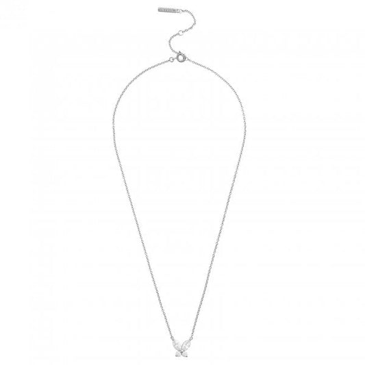 Sparkle Butterfly Silver Marquise Necklace