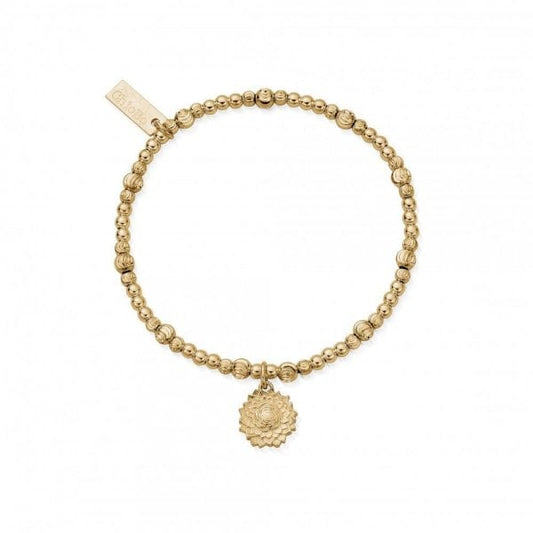 Gold Cute Sparkle Sunflower Bracelet