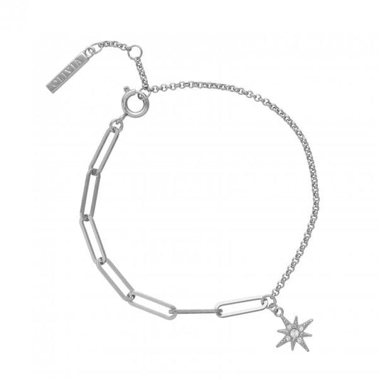 Celestial Silver North Star Mismatch Bracelet