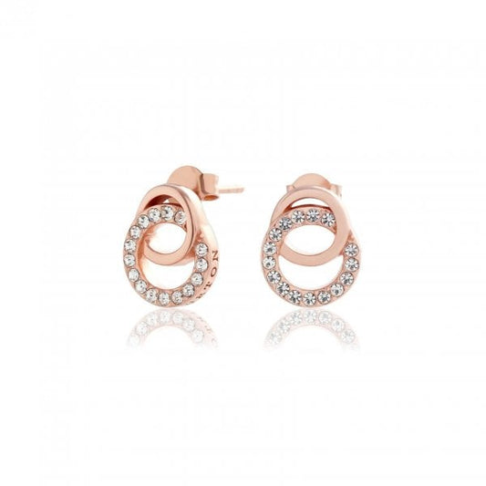 Classics Rose Gold Interlink Drop Stud Earrings