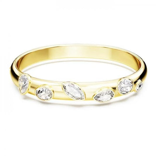 Dextera bangle Mixed cuts, White, Gold-tone plated