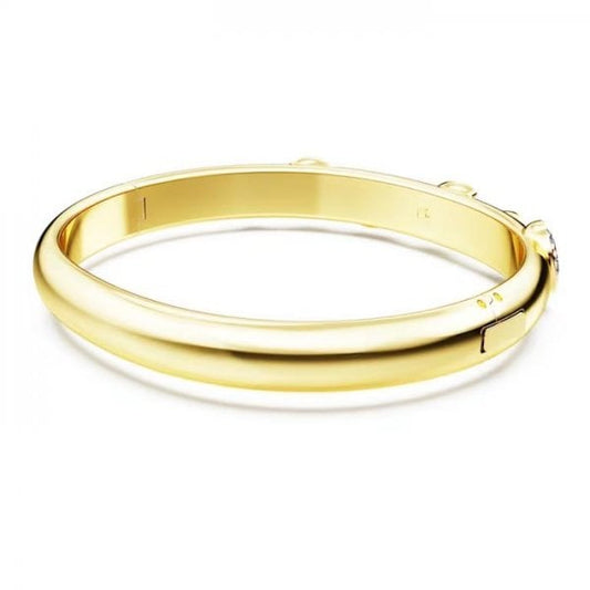 Dextera bangle Mixed cuts, White, Gold-tone plated
