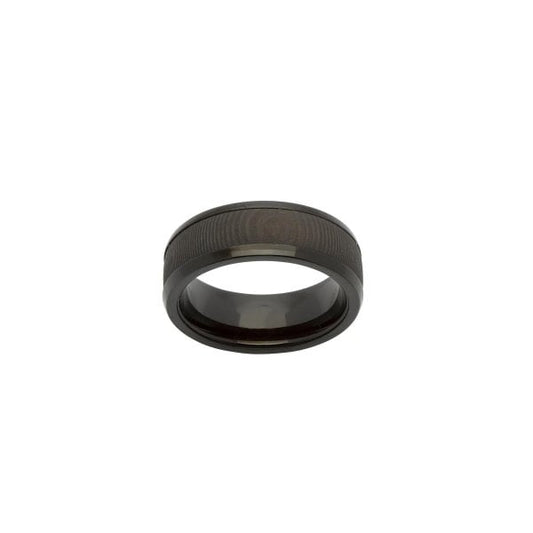 Gents Steel Ring 8mm Black IP Plating Size 66