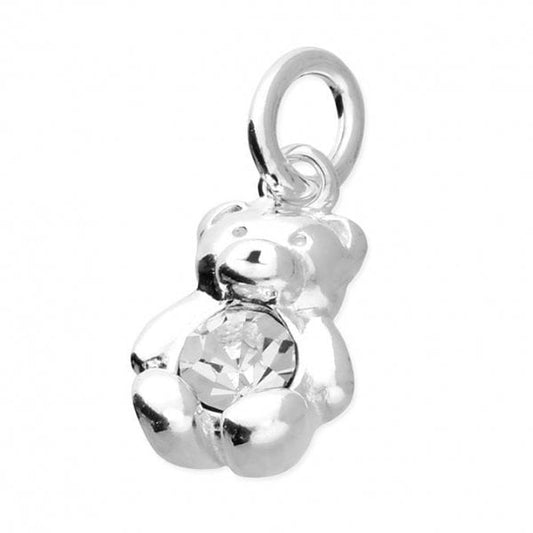 April Birthstone Crystal Bear Pendant