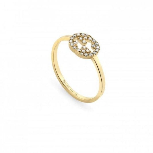 Gucci Interlocking Ring Medium Yellow Gold Size 14